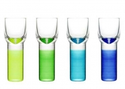 4 kieliszki do wódki/likierów nieb.-zielone 40 ml Sagaform