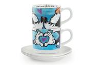 Zestaw 2 kubeczków espresso BLUE Mickey Mouse LOVE Egan